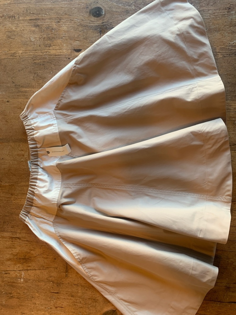 Anthropologie Maeve Beige Elastic Waist Skirt with Pockets - Picture 8 of 16